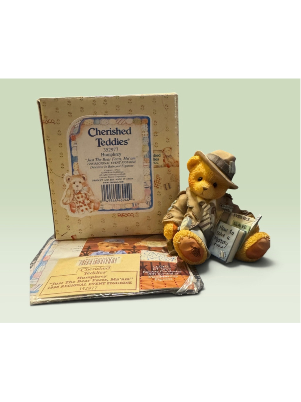 Cherished Teddies 352977 Humphrey 1998 Regional Event Figurine Detective Bear